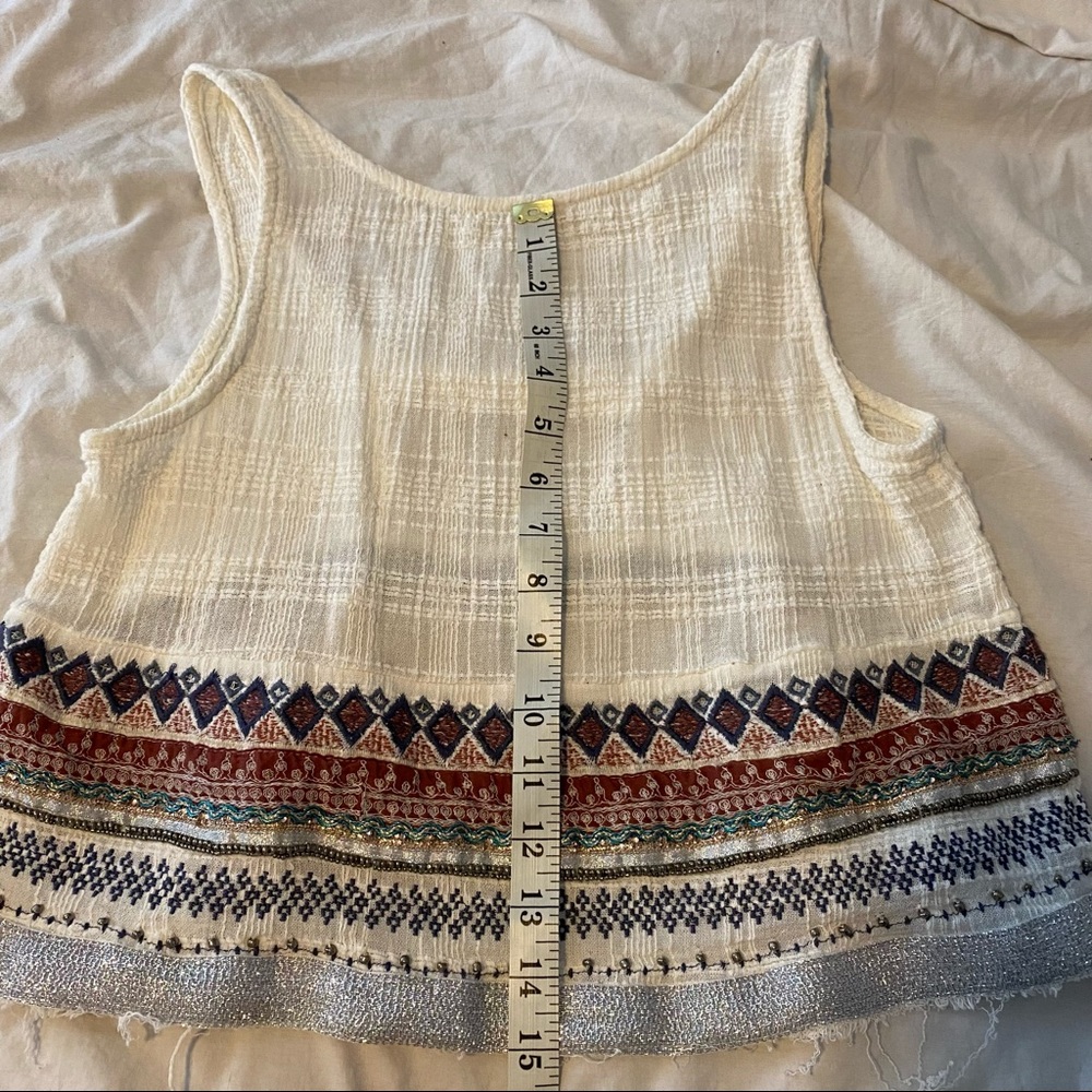 Ecote Beaded Linen Open Back Tank Top A14 - Picture 12 of 16